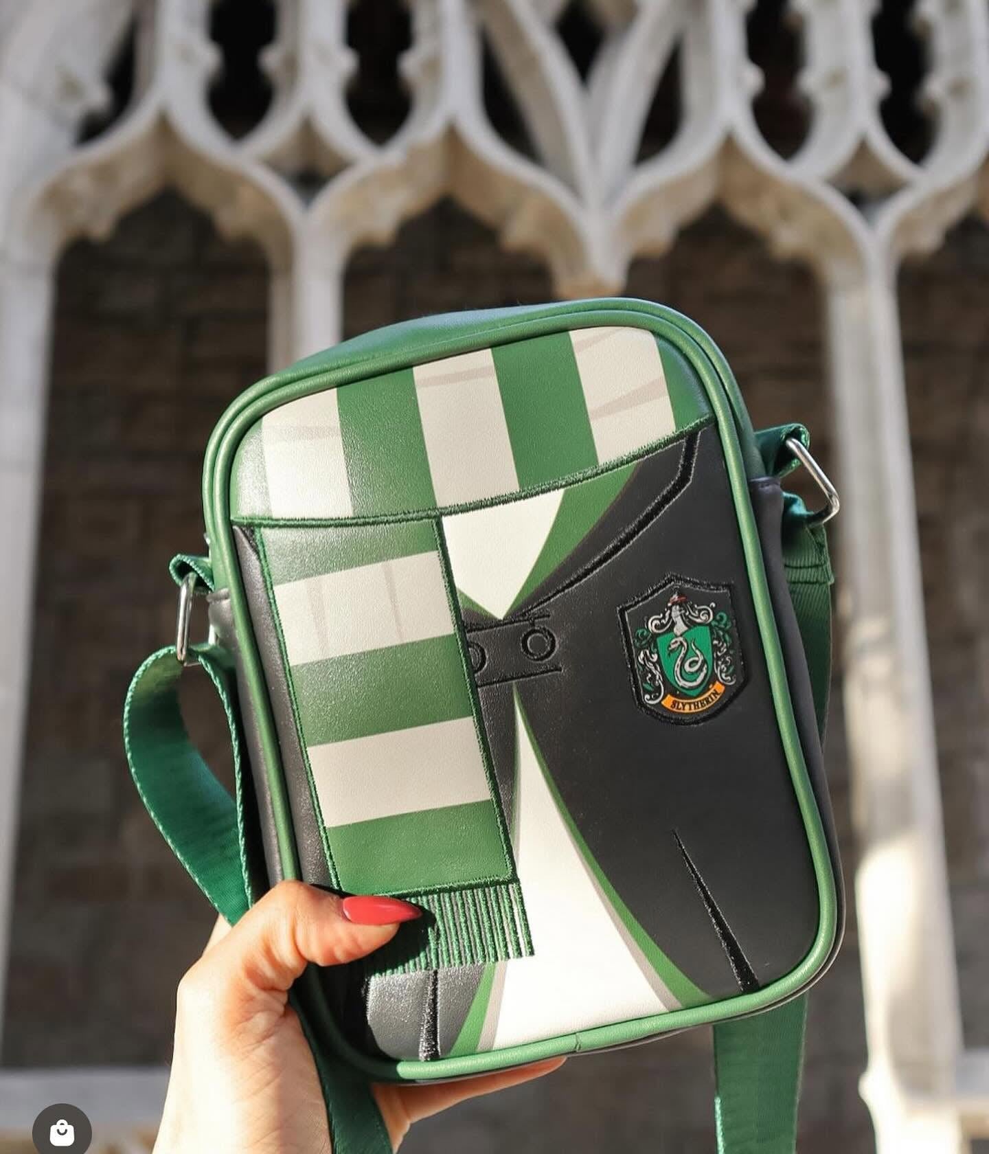 The Wizarding World of Harry Potter Bag, Crossbody, Harry Potter Hogwarts School Slytherin Uniform Embroidered, Vegan Leather