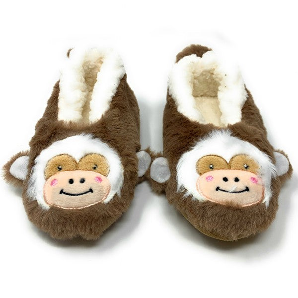 Let's Monkey - Women's Cozy Animal Sherpa Slipper