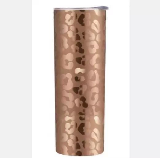 Metallic Leopard Tumbler 20 oz. Rose Gold