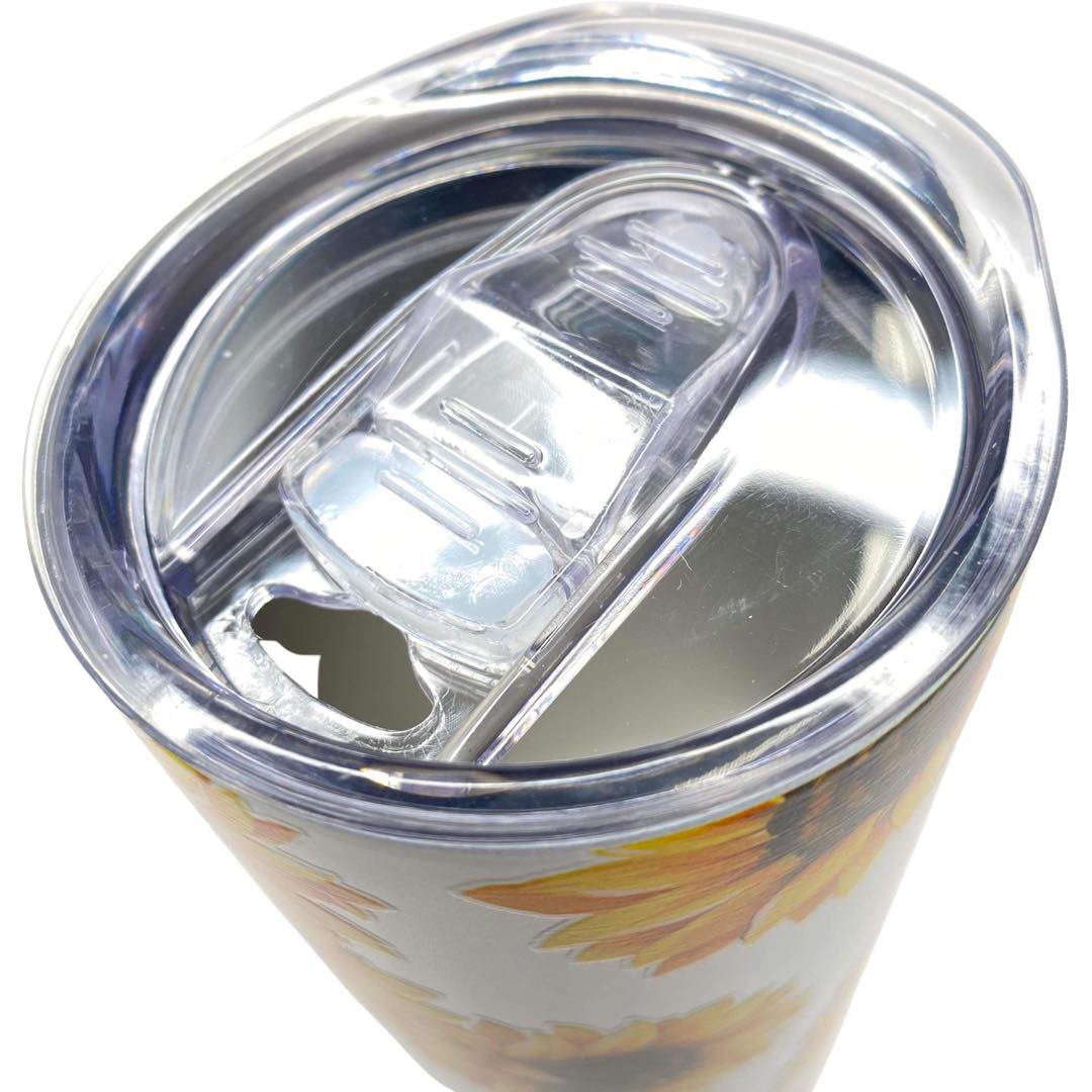 Sunflower Stainless Steel Tumbler White Holographic