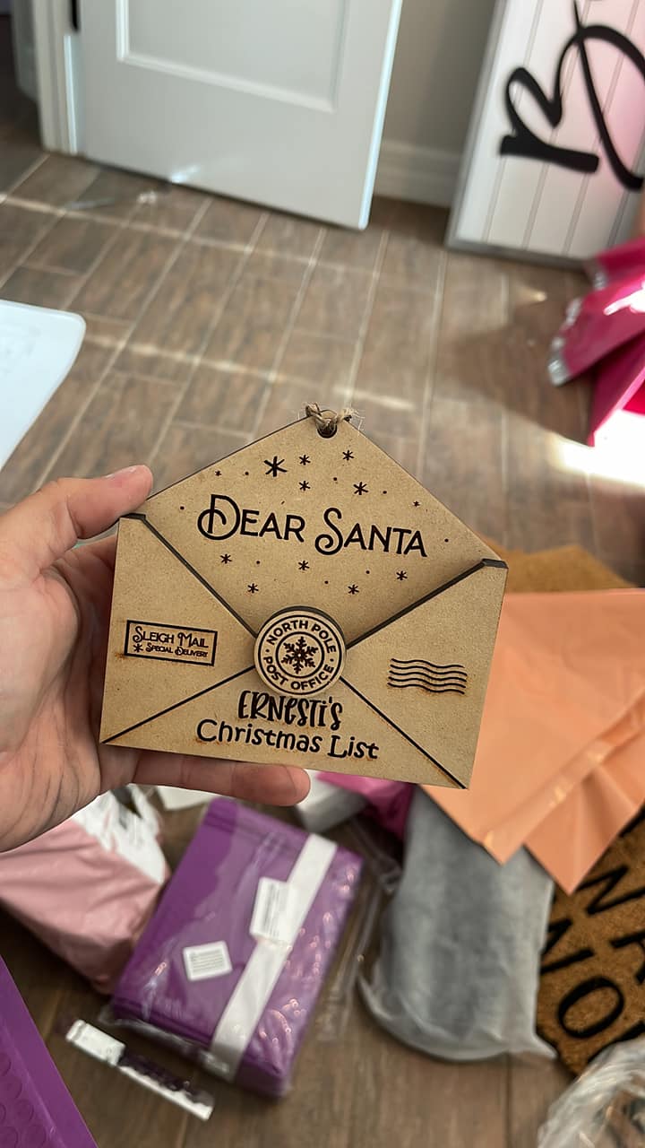 Custom PERSONALIZED DEAR SANTA Ornament (PREORDER- Arrives in 4-5 wks)