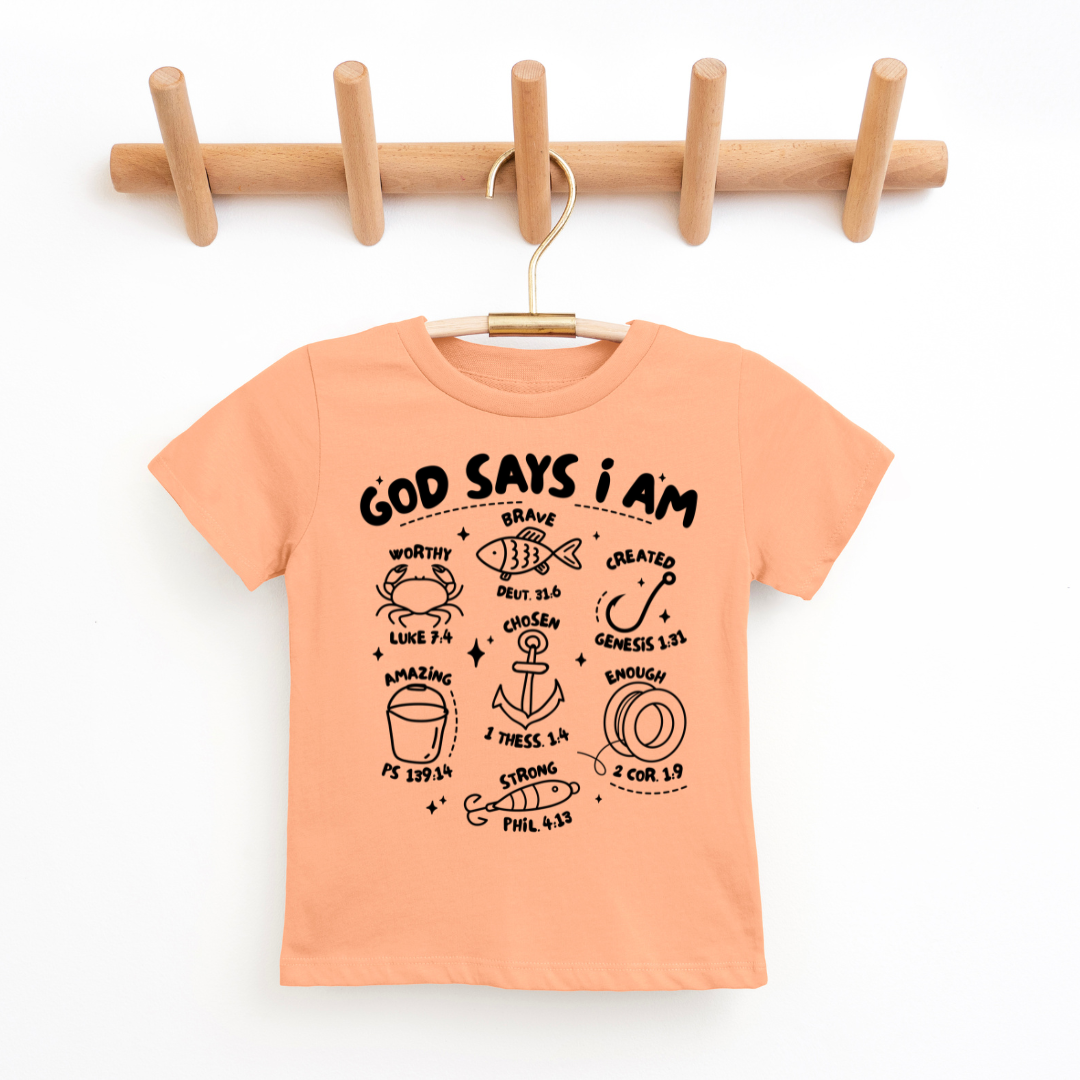 God Says I Am (Fishing) Youth & Toddler Graphic Tee