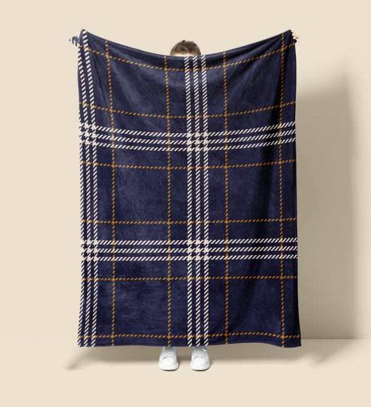 Navy Plaid Blanket