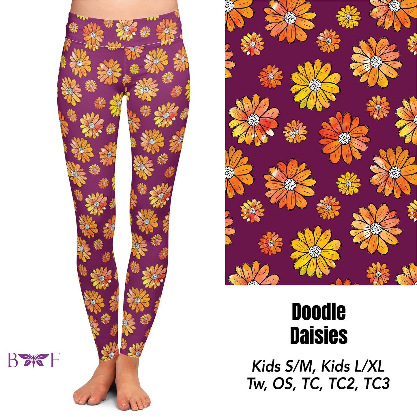 Doodle Daisies Leggings