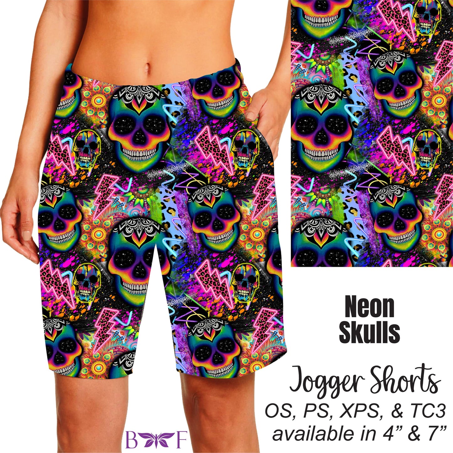 Neon Skulls Leggings & Capris