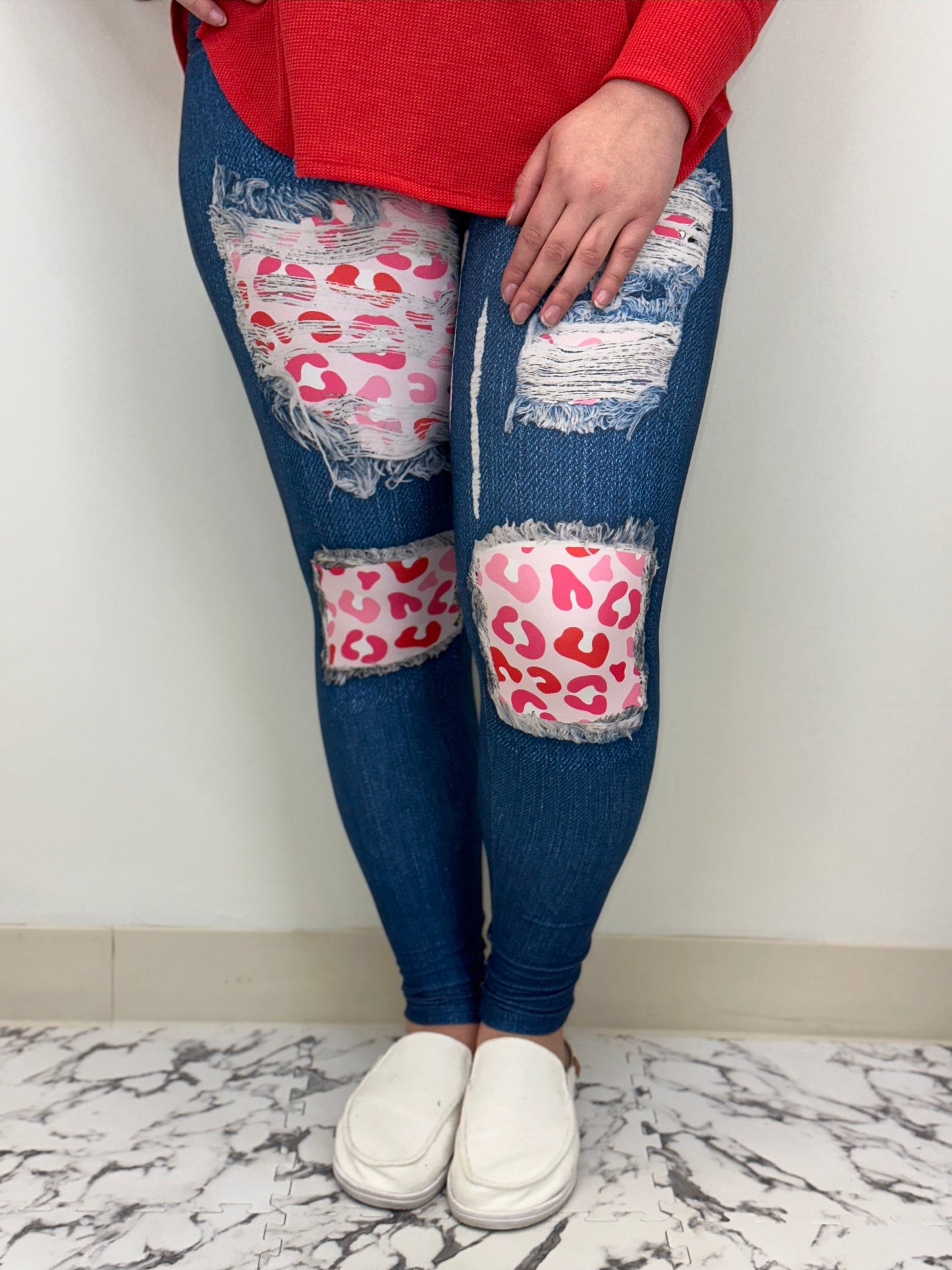 Love Blue Denim Leggings w/ Butt Pockets