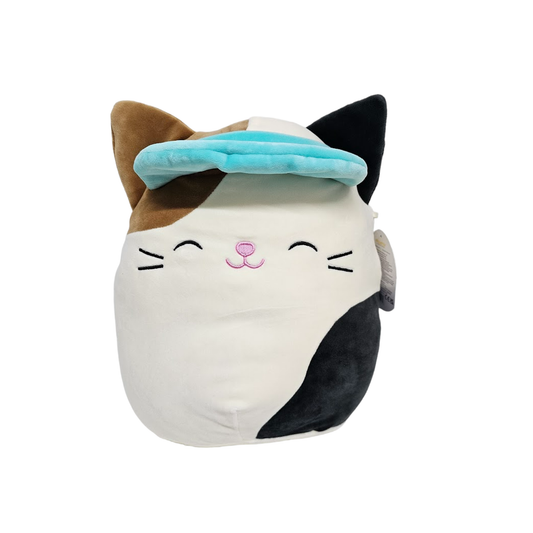 Squishmallows Cam the Calico Cat wearing a Sun Visor 11" 2023 Summer Collection Stuffed Plush