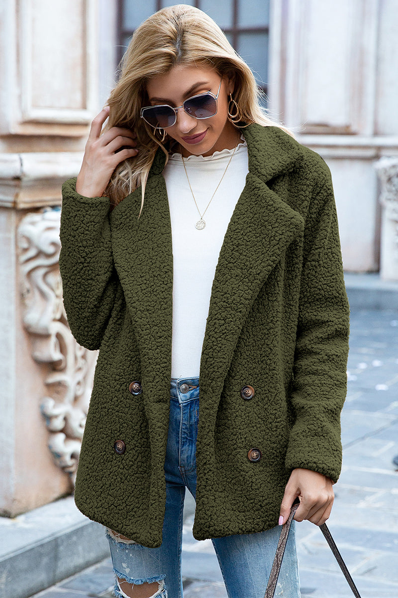 Ivy Lane Lapel Collar Sherpa Coat