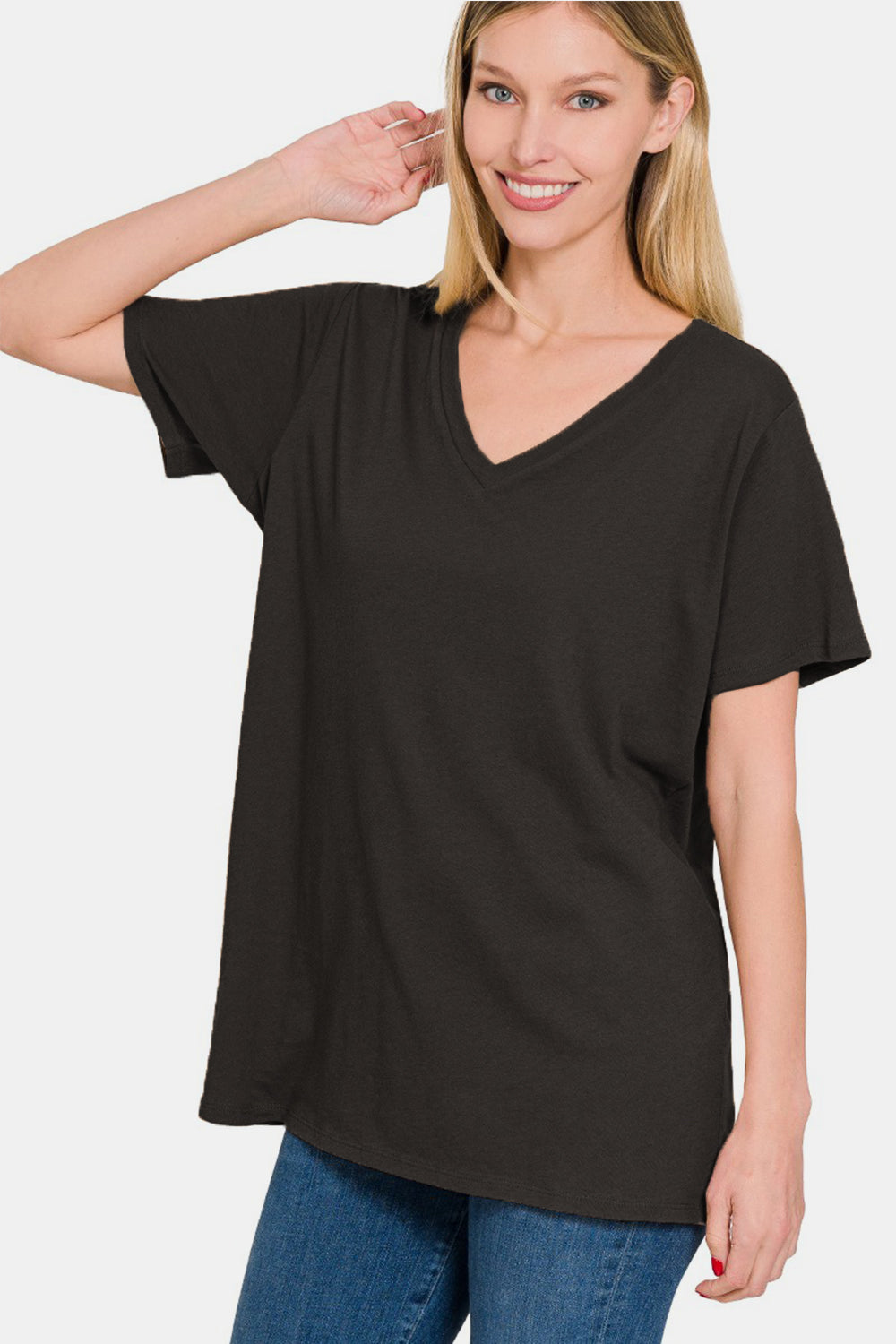 Zenana V-Neck Short Sleeve T-Shirt