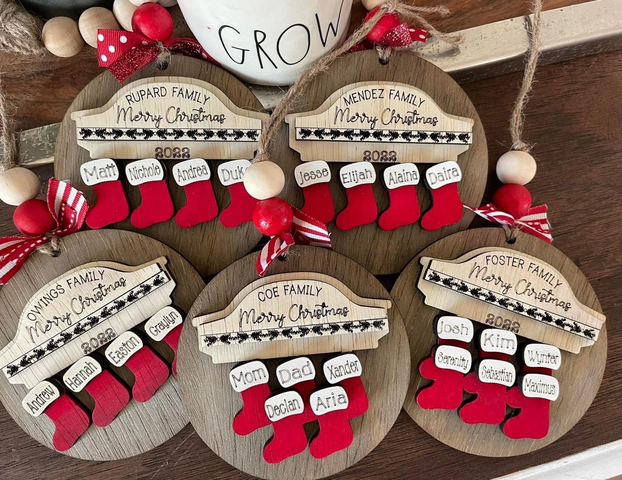 Custom PERSONALIZED HOLIDAY STOCKINGS Ornament (PREORDER- Arrives in 4-5 wks)