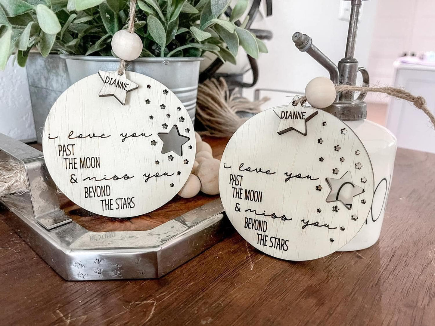 Custom I LOVE YOU PAST THE MOON Ornament (PREORDER- Arrives in 4-5 wks)