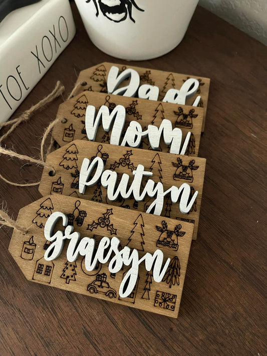 Custom Personalized Stocking Tags (PREORDER - SHIPS IN 4-5 WEEKS)