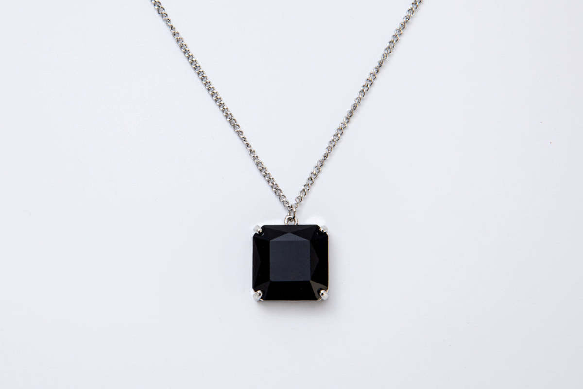 Melania Clara Square Crystal Pendant Necklace