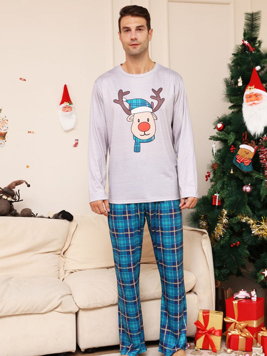 Rudolph Graphic Long Sleeve Top and Plaid Pants Set