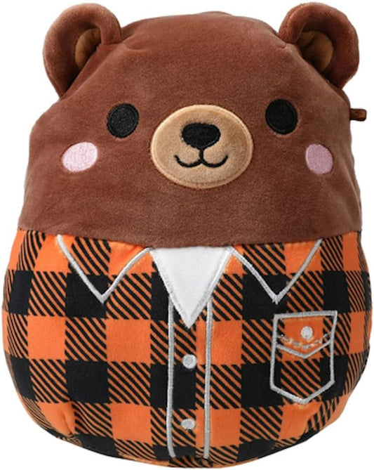 Squishmallows Omar the Bear Wearing A Flannel Shirt 7.5" Stuffed Plush