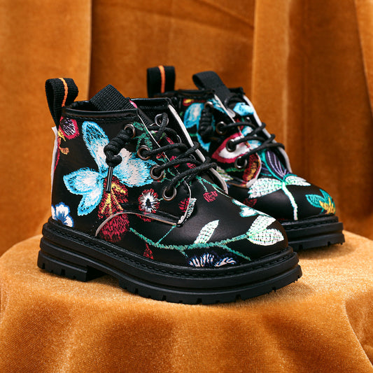 Embroidered Fashionable Kids’ Boots with Unique Style