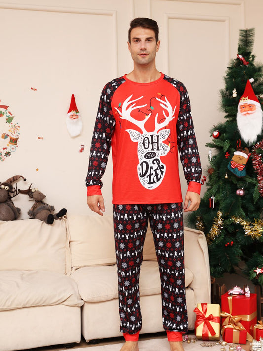 Reindeer Graphic Top and Pants Set