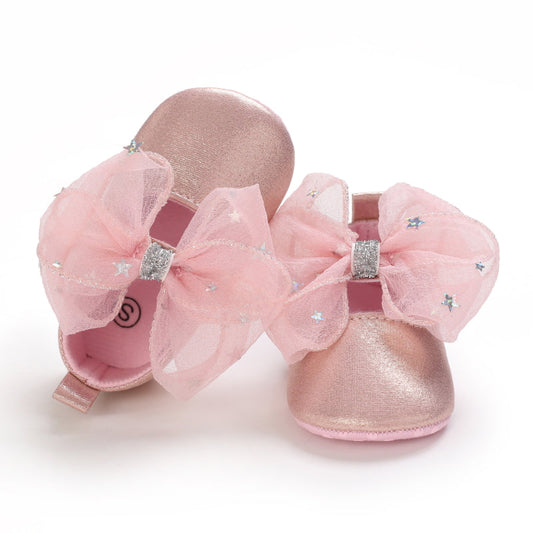 Baby Girls Bow Decor Flats For Spring & Fall