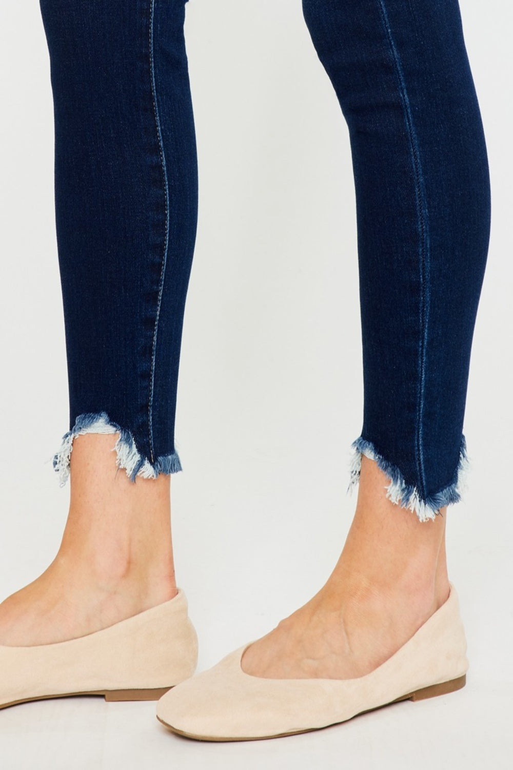 Kancan High Rise Frayed Ankle Skinny Jeans