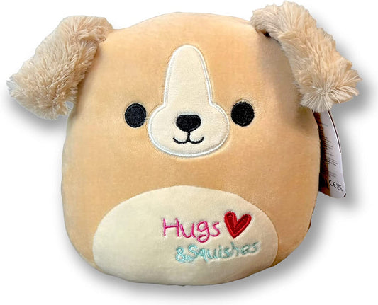 Squishmallows Stevon The Fluffy Brown Dog with Hugs & Kisses on Belly 8" Stuffed Plush