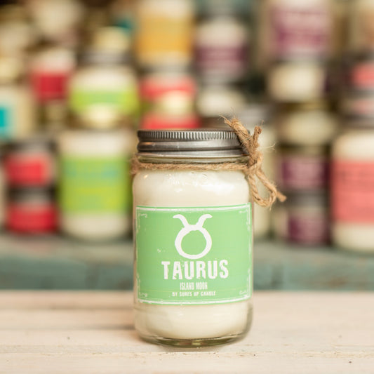 Taurus Island Moon Mason Jar - Zodiac Collection