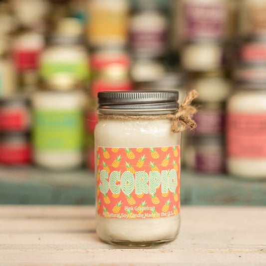 Vintage Scorpio Pink Grapefruit Mason Jar - Zodiac Collection