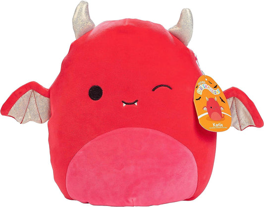 Squishmallows Karlie the Devil Bat Winking Eye with Gold Shimmering Horns & Wings 12" 2023 Halloween Collection Stuffed Plush