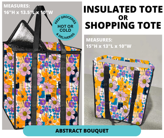 Preorder! Closes 12/30. ETA March. Abstract Bouquet Shopping or Insulated Tote