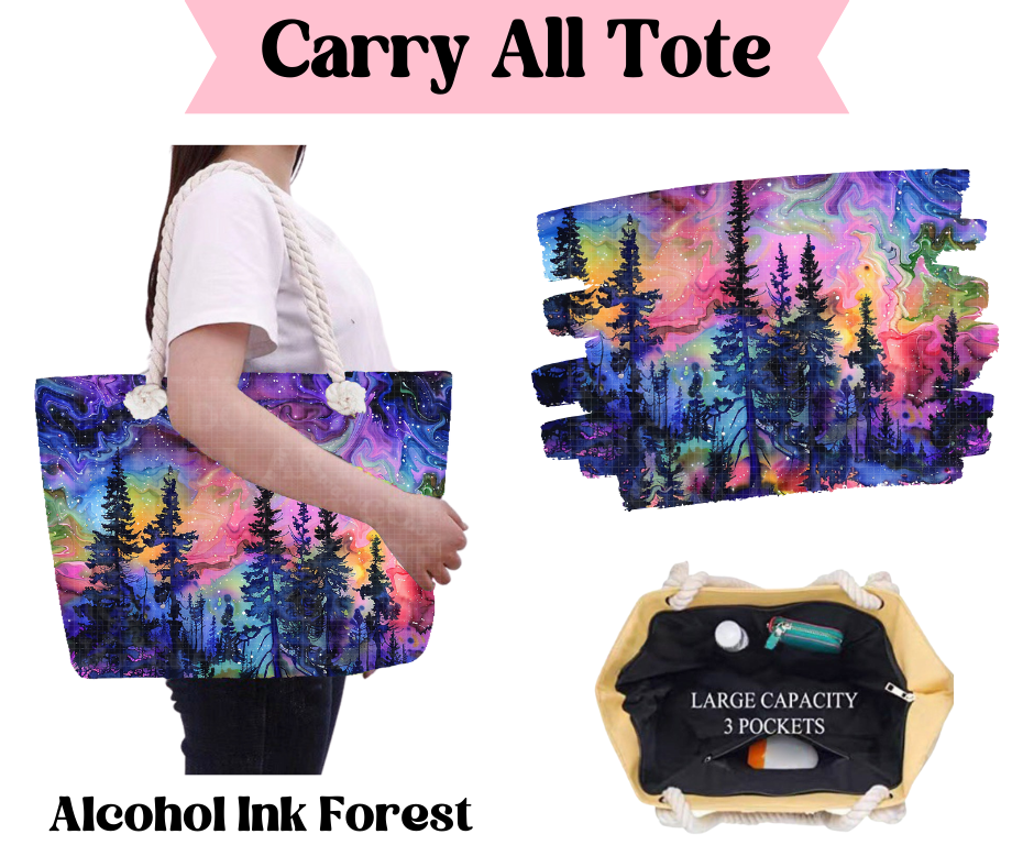 Preorder! Closes 3/31. ETA June. Alcohol Ink Forest Carry All Tote