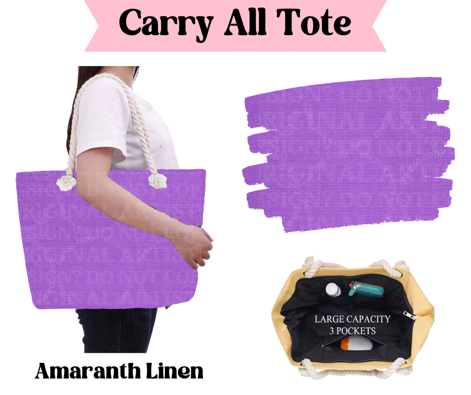 Preorder! Closes 3/31. ETA June. Amaranth Linen Carry All Tote