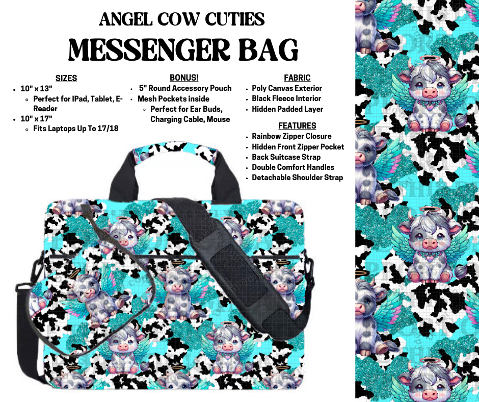 Preorder! Closes 4/3. ETA July. Angel Cow Cuties Messenger Bags