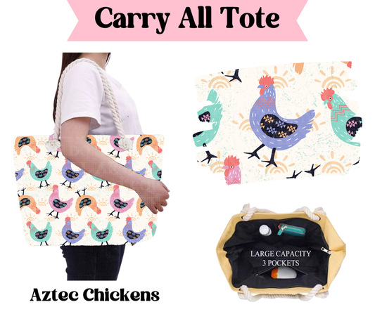 Preorder! Closes 3/31. ETA June. Aztec Chickens Carry All Tote