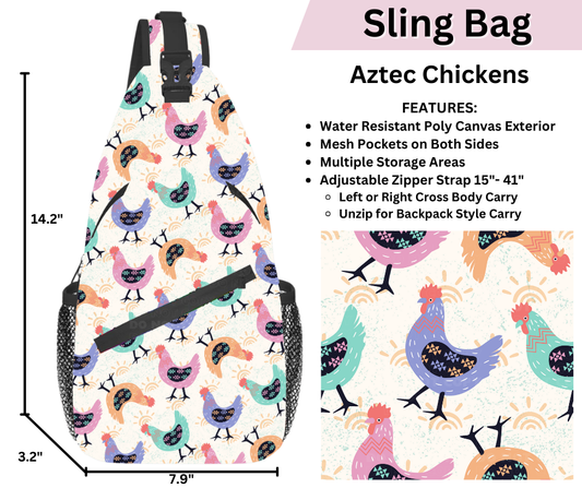 Preorder! Closes 3/12. ETA June. Aztec Chickens Sling Bag