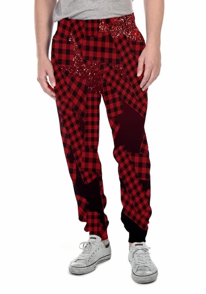 Plaid Sparkle Christmas Leggings and Lounge Pants