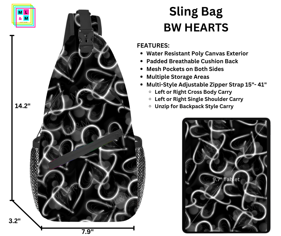 BW Hearts Sling Bag