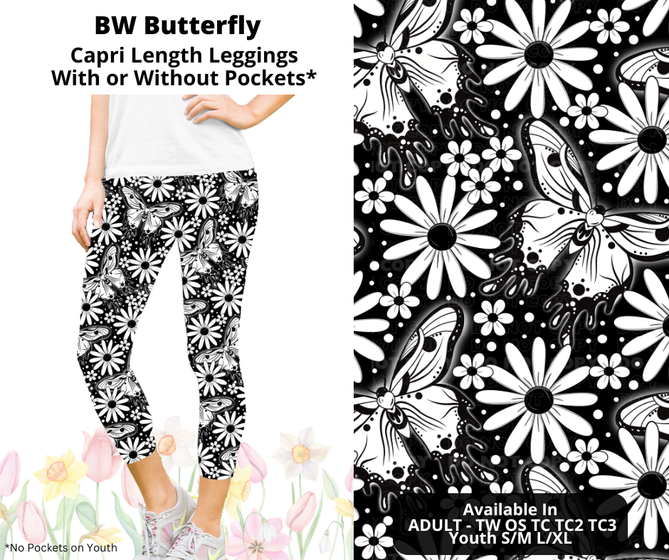 Preorder! Closes 3/17. ETA June. BW Butterfly Capri Leggings w/wo Pockets