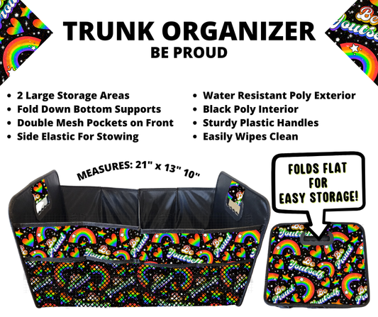 Preorder! Closes 3/10. ETA June. Be Proud Trunk Organizer