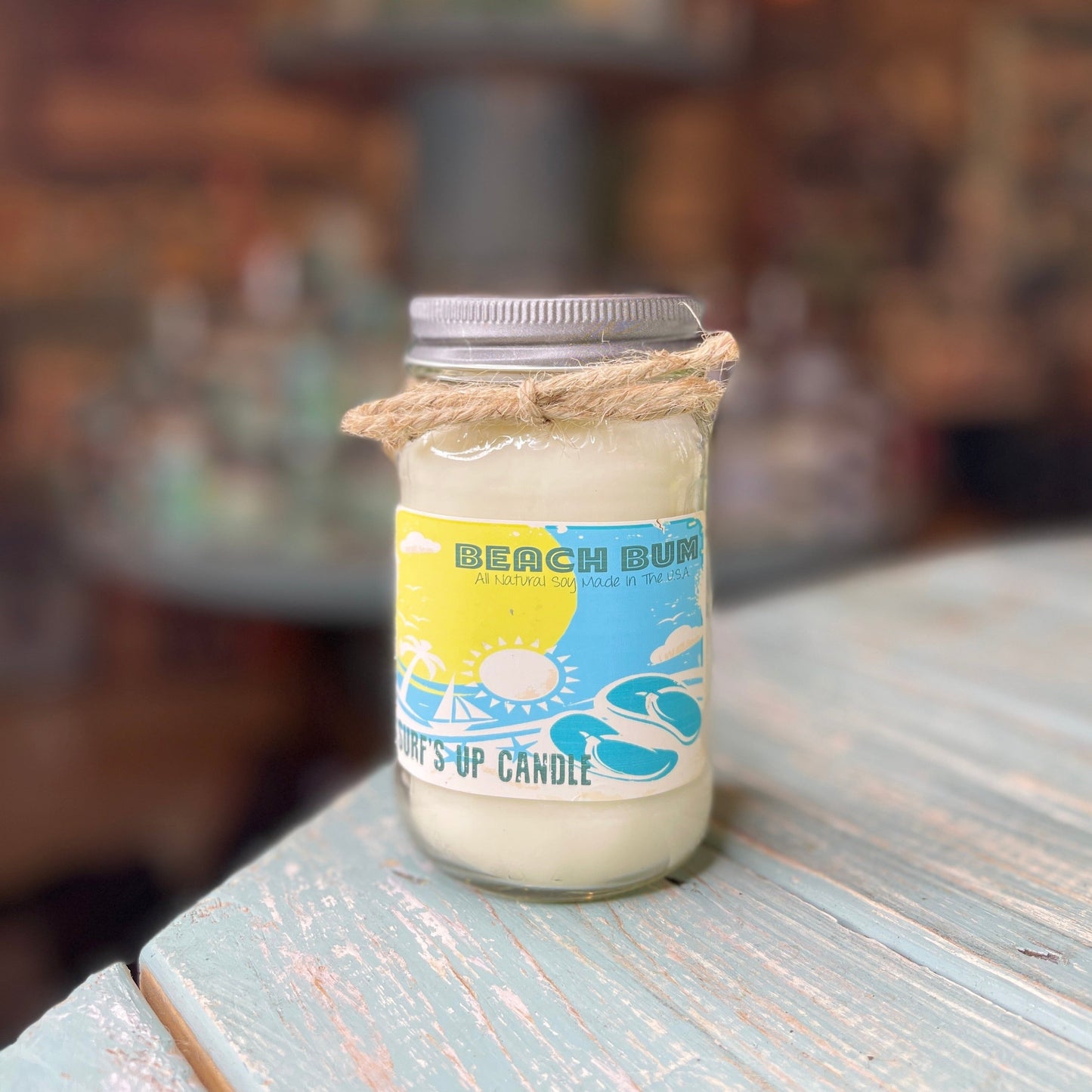 Beach Bum Mason Jar Candle - Vintage Collection