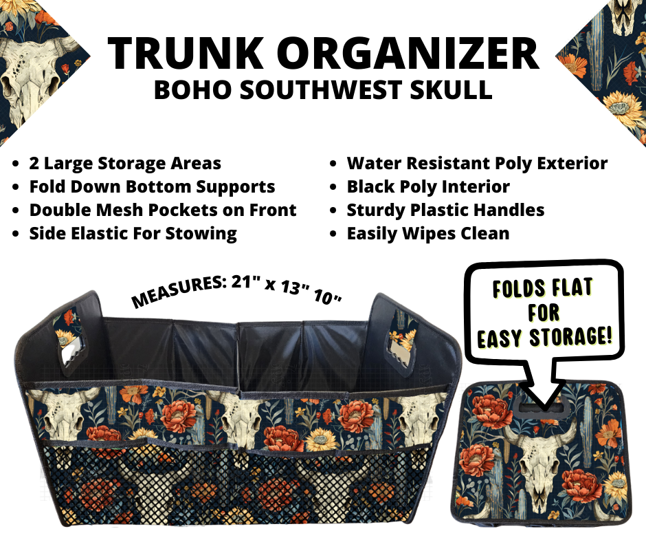 Preorder! Closes 3/10. ETA June. Boho Southwest Skull Trunk Organizer