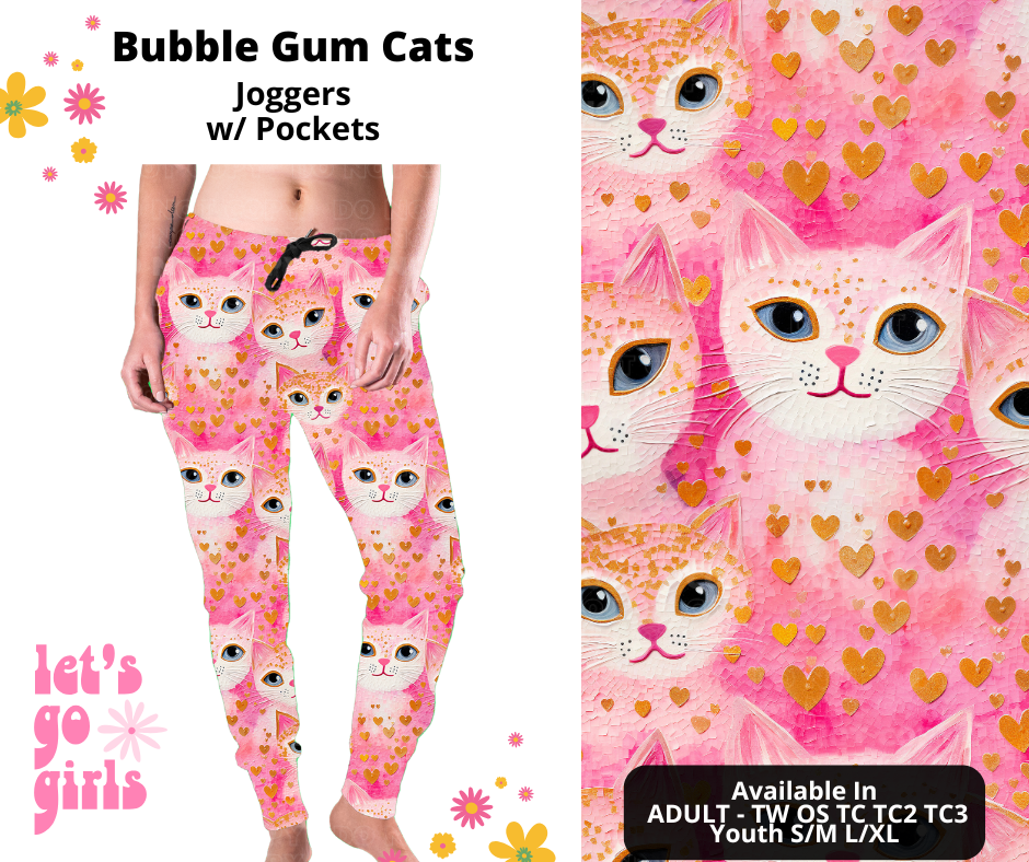 Preorder! Closes 12/16. ETA Feb. Bubble Gum Cats Joggers