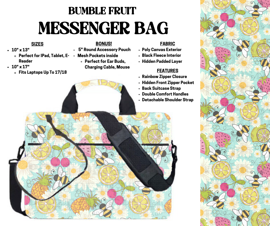 Preorder! Closes 4/3. ETA July. Bumble Fruit Messenger Bags