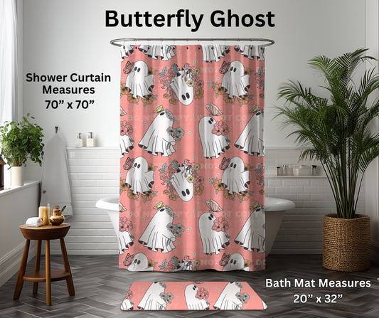 Preorder! Closes 1/6. ETA March. Butterfly Ghost Custom Shower Curtain and/or Bath Mat