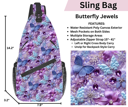 Preorder! Closes 3/12. ETA June. Butterfly Jewels Sling Bag