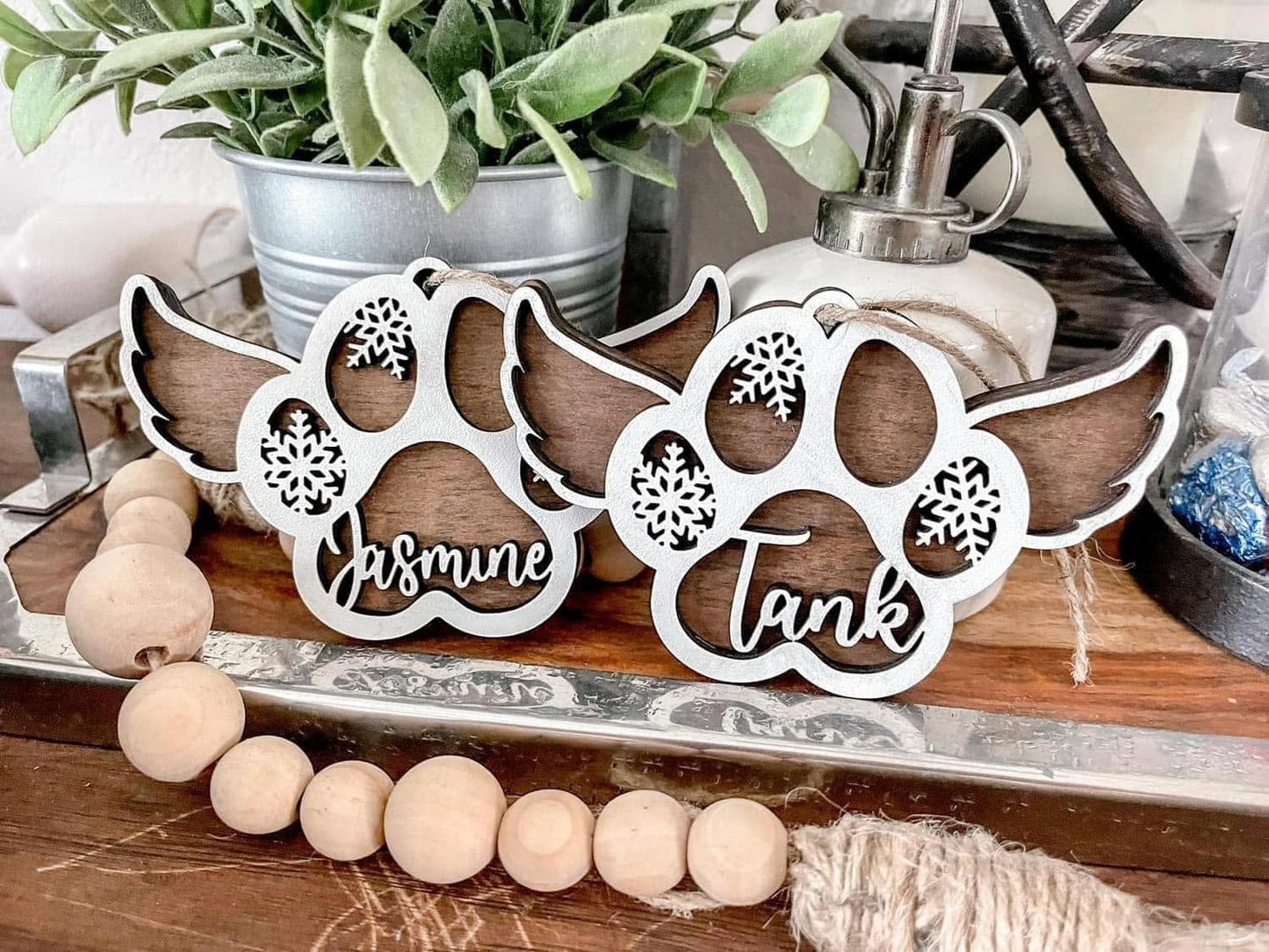 Custom PERSONALIZED MEMORIAL PAW Ornament (PREORDER- Arrives in 4-5 wks)