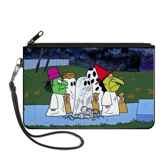 Canvas Zipper Wallet - LARGE - Peanuts Gang Halloween Trick or Treat Group Pose