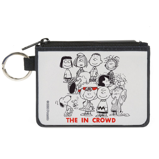 Canvas Zipper Wallet - MINI X-SMALL - Peanuts Gang THE IN CROWD Group Pose White/Black/Red