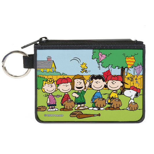 Canvas Zipper Wallet - MINI X-SMALL - Peanuts Gang Backyard Baseball Group Pose