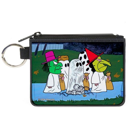 Canvas Zipper Wallet - MINI X-SMALL - Peanuts Gang Halloween Trick or Treat Group Pose