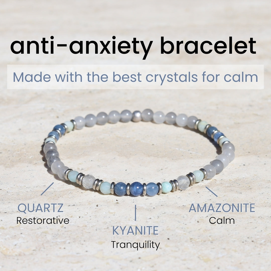 "Calm" Kyanite, Quartz & Amazonite Delicate Bracelet