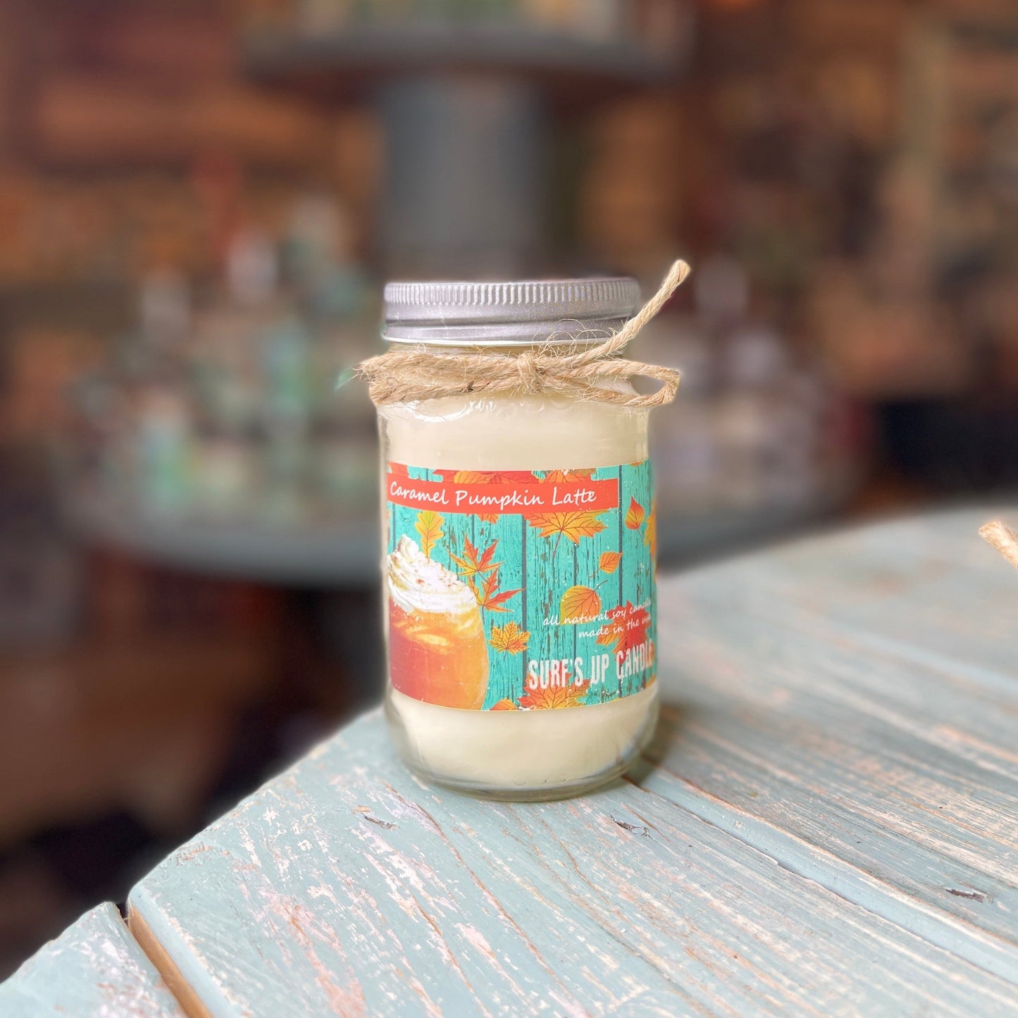 Caramel Pumpkin Latte Mason Jar Candle - Vintage Collection